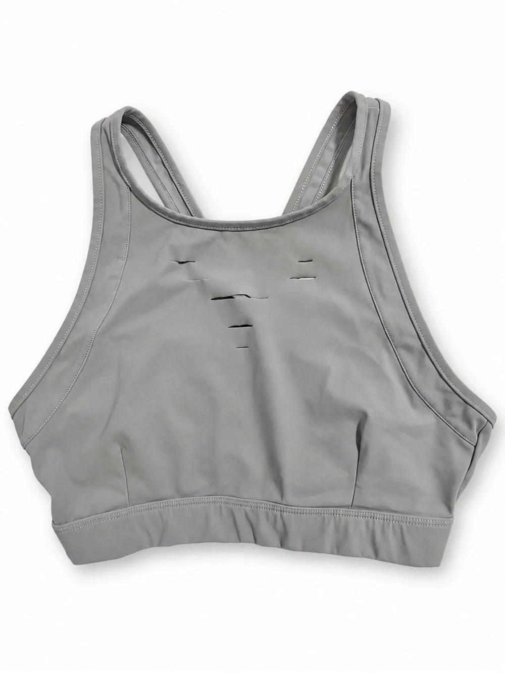 Alo Yoga Gray Laser Cut Sports Bra Activewear Top Size S